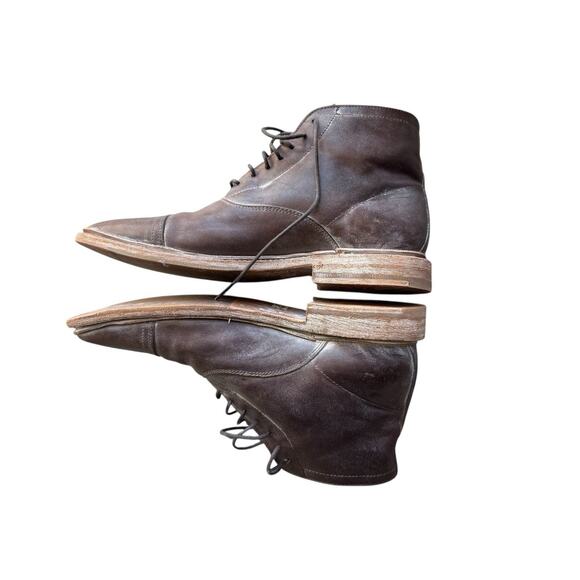 Frye Men’s Leather Dress Boots Size 8 Tyler Lace Up Brown - Picture 4 of 6